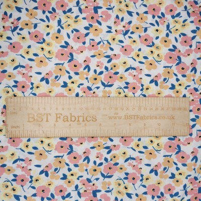 100% Cotton Poplin Fabric - Mini Flowers on W