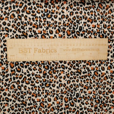 100% Cotton Poplin Fabric - Leopard Print - L