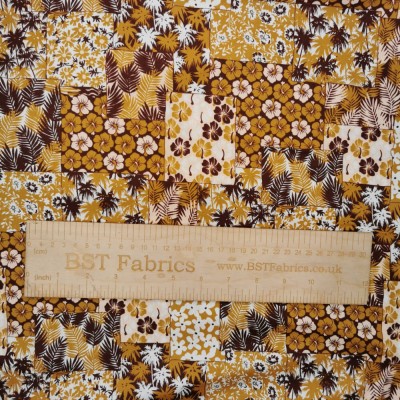 100% Cotton Poplin Fabric - Patchwork Flowers