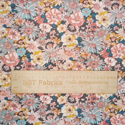 100% Cotton Poplin Fabric - Mixed Floral Two
