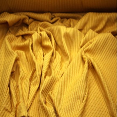 Knitted Ribbed Jersey Fabric Mustard 160cm