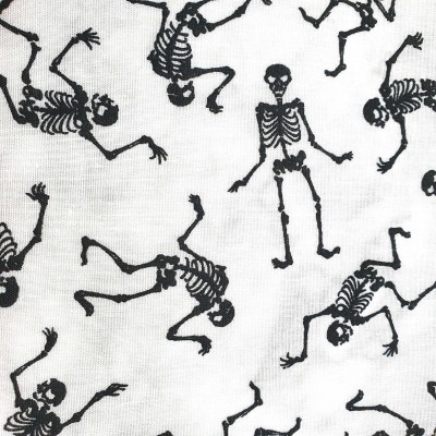Dancing Skellingtons Print Fabric - Polycotto