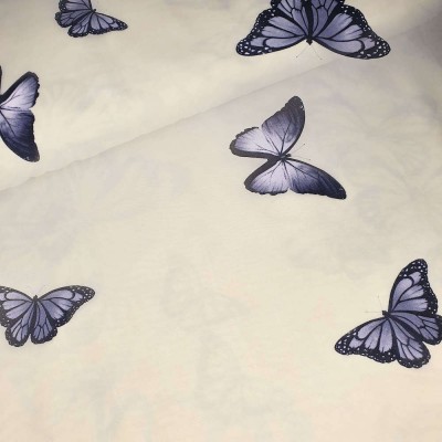 Chiffon Fabric Butterflies - Lemon 150cm