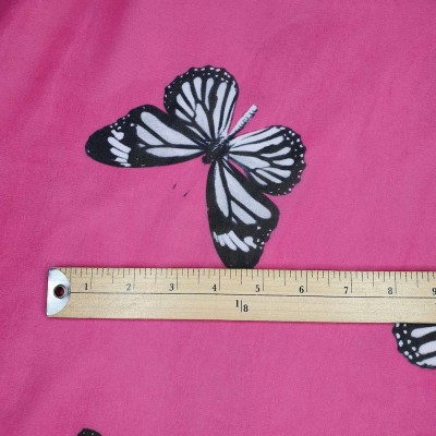 Chiffon Fabric Butterflies - Cerise