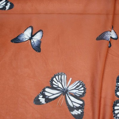 Chiffon Fabric Butterflies - Chestnut