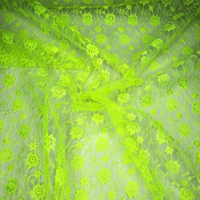 Flower Lace Fabric 112cm - Hot Lemon