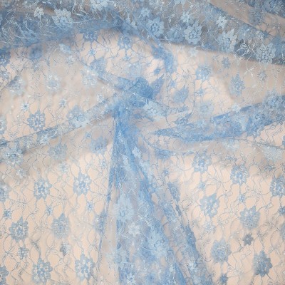 Powder Blue Flower Lace Fabric 112cm