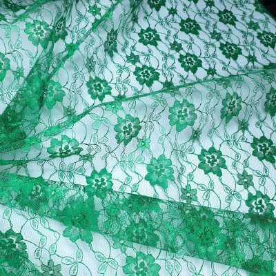 Flower Lace Fabric 112cm - Emerald Green