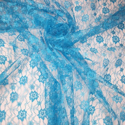 Flower Lace Fabric 112cm - Hot Blue