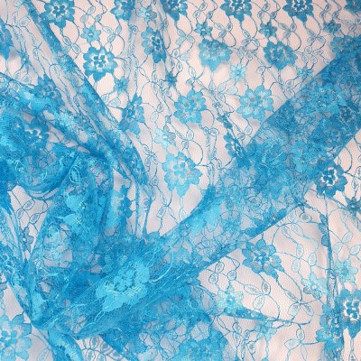 Flower Lace Fabric 112cm - Hot Blue