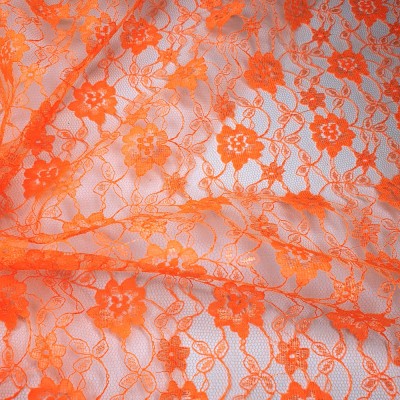 Flower Lace Fabric 112cm - Hot Orange