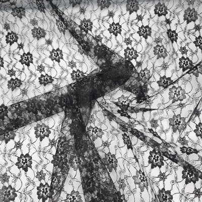 Flower Lace Fabric 112cm - Black
