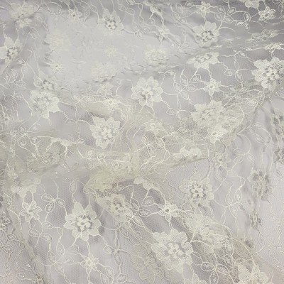 Flower Lace Fabric 112cm - Ivory 