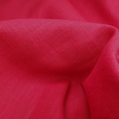 100% Linen Fabric - Red