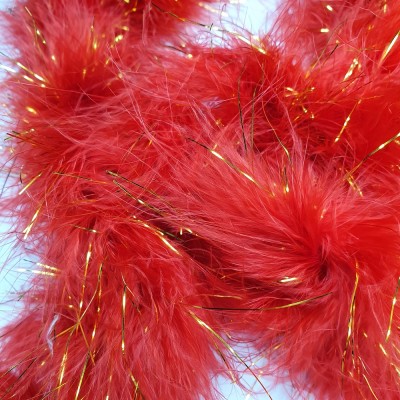 Marabou Feather String (Swansdown) - Red & Go