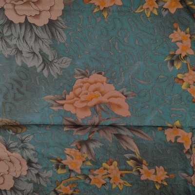 Silky Satin Printed Fabric - Large Floral 2