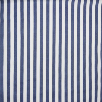 Printed Polycotton Fabric Medium Stripe - Nav