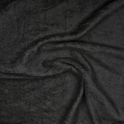 Cotton Towelling Fabric Black 150cm 
