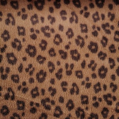 Printed Sherpa Soft Fleece Fabric - Brown Leo