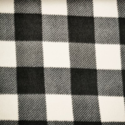 Printed Sherpa Soft Fleece Fabric - Black Che