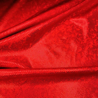 Foil Red with Red Holo Dots Poly Spandex  2 W