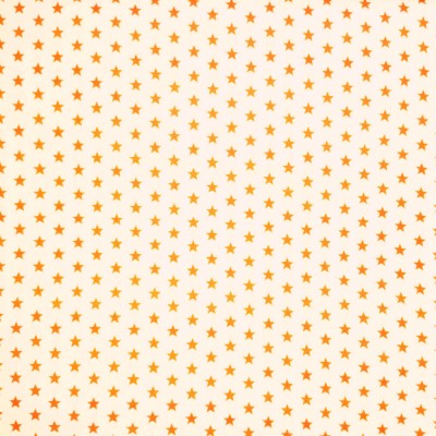 100% Cotton Fabric - Mini Stars Orange on Whi