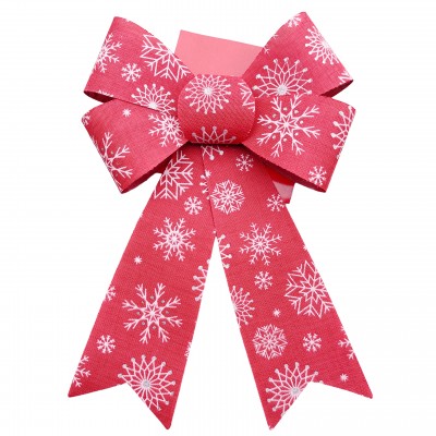 Christmas Bow - Snowflakes Red 30cm