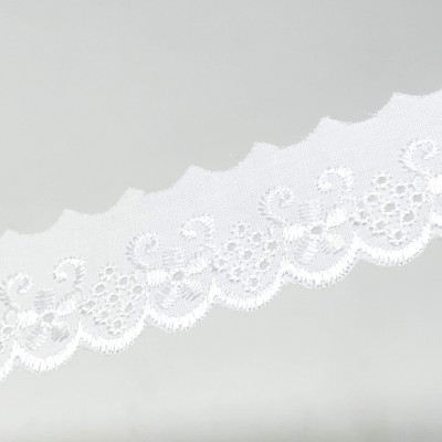 Flat Broderie Anglaise 30mm White  2871