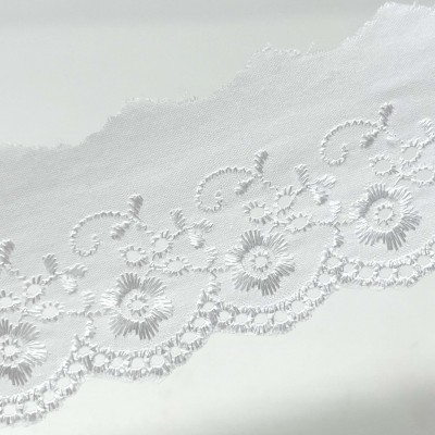 Flat Broderie Anglaise 55mm White - 2873