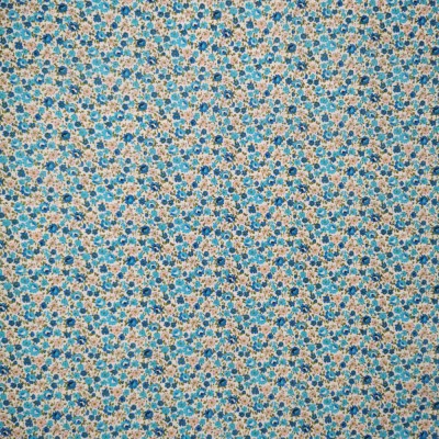 Polycotton Printed Fabric Blossom Flowers Blu