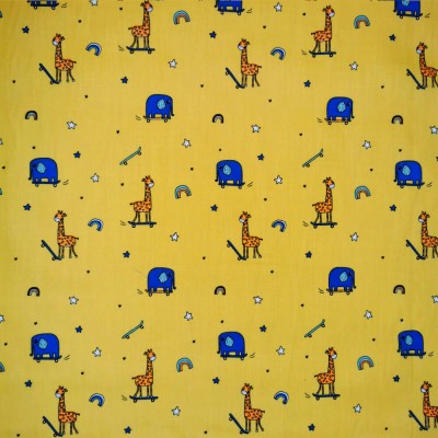 Polycotton Printed Fabric Animals Skoot - Mus