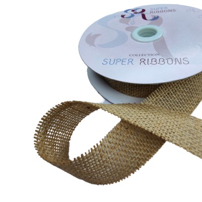 Super Ribbons Cut Edge Natural Hessian - 32mm