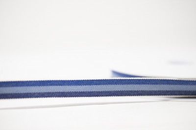 Woven Cotton Ribbon 15mm - Blue Mix
