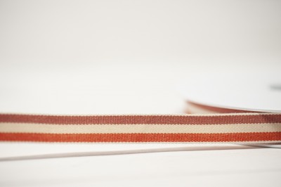 Woven Cotton Ribbon 15mm - Rust Natural Mix