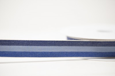 Woven Cotton Ribbon 25mm - Bluel Mix