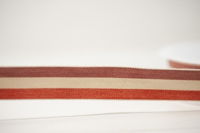 Woven Cotton Ribbon 25mm - Rust Natural Mix