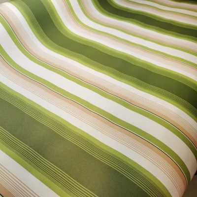 Printed Waterproof Striped PU Fabric - Green