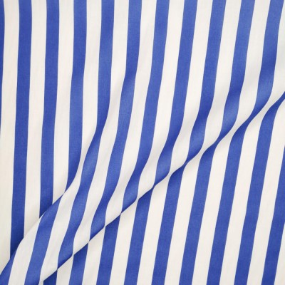 Printed Polycotton Fabric Wide Stripe - Royal