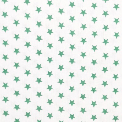 100% Cotton Fabric - Mini Stars Emerald on Wh