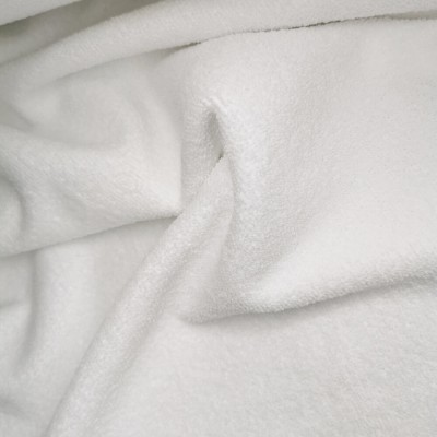 Polyester Towelling Fabric - White 150cm 