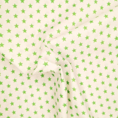 100% Cotton Fabric - Mini Stars Apple on Whit