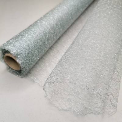 Raschel Wrap 47cm x 9.14m Roll - Metallic Sil