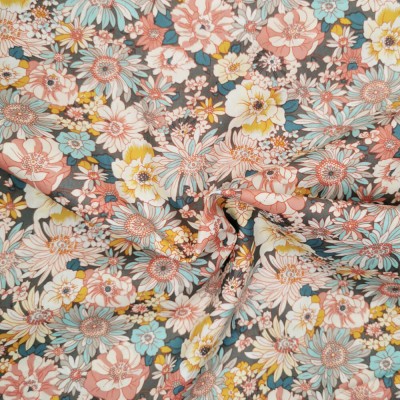 100% Cotton Poplin Fabric - Mixed Floral Two