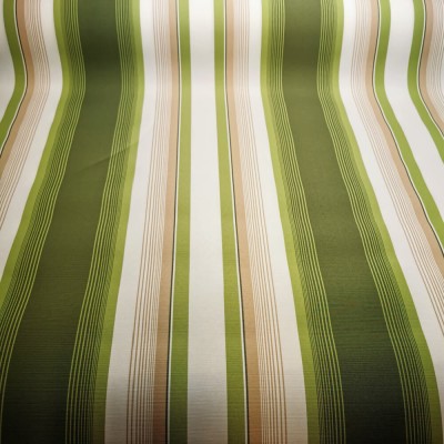 Printed Waterproof Striped PU Fabric - Green