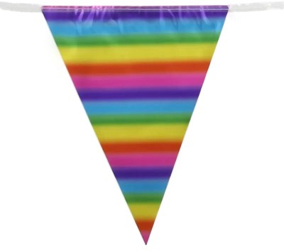 Rainbow Metallic Party Bunting - 11 flags 3.9