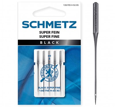 Schmetz Super Fine BLACK Size 70(10) Sewing Machine Needles