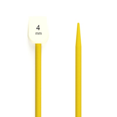 Essentials Knitting Pins (Needles) Childrens - 18cm x 4mm Yellow