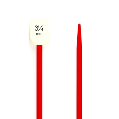 Essentials Knitting Pins (Needles) Childrens - 18cm x 3.25mm Red