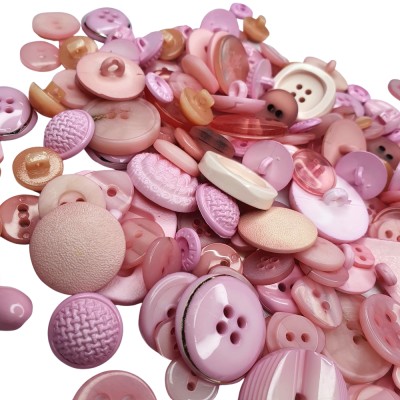 Mixed Button Pack 100g - Pink