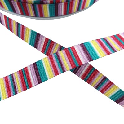 Multi Vertical Stripe Ribbon 10mm - Pink